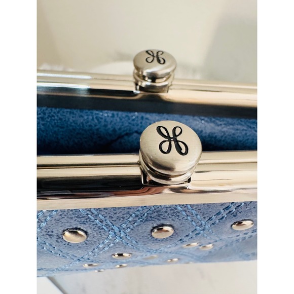 Hobo Lauren Clutch-Wallet in Buffed Leather, Blue Azure, NWT - Picture 7 of 16